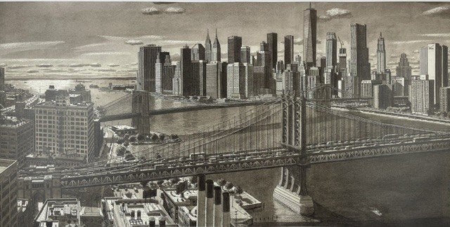 poster Stefan Bleekrode New York East River copyright 2025, Ophalen of Verzenden, Zo goed als nieuw, A1 t/m A3, Film en Tv