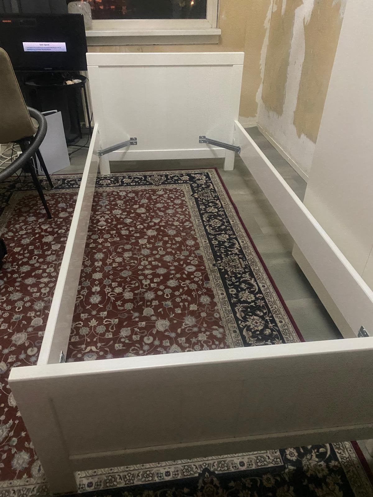 1 persoons bed met matras, 90 cm, Eenpersoons, Wit, Ophalen of Verzenden