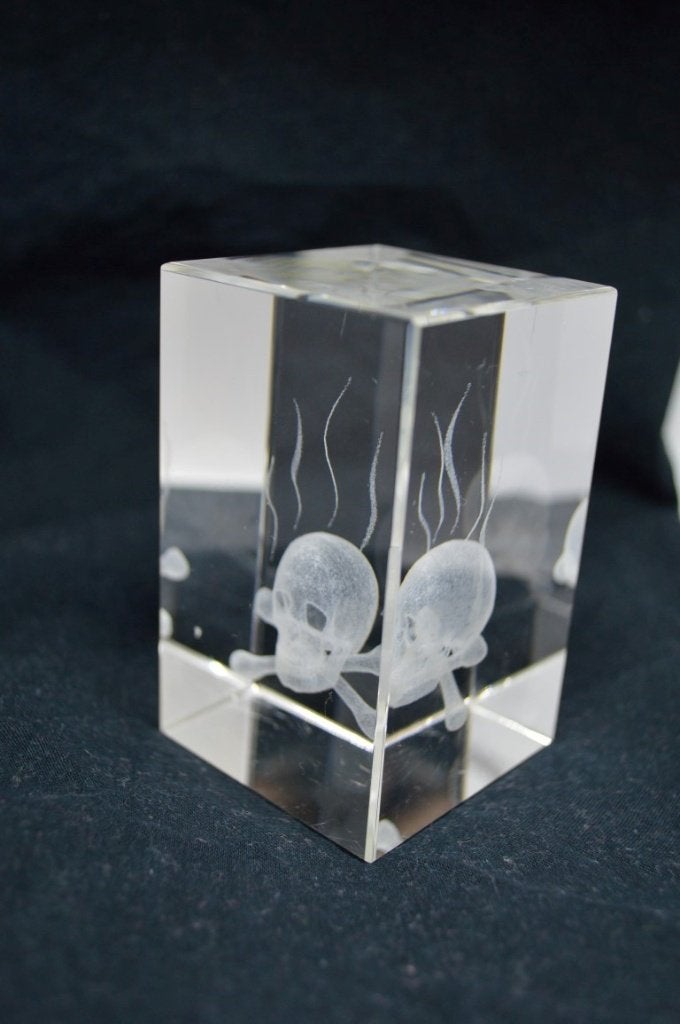 Doodskop laser 3D skull, presse-papier, paperweight, Ophalen of Verzenden, Gebruikt