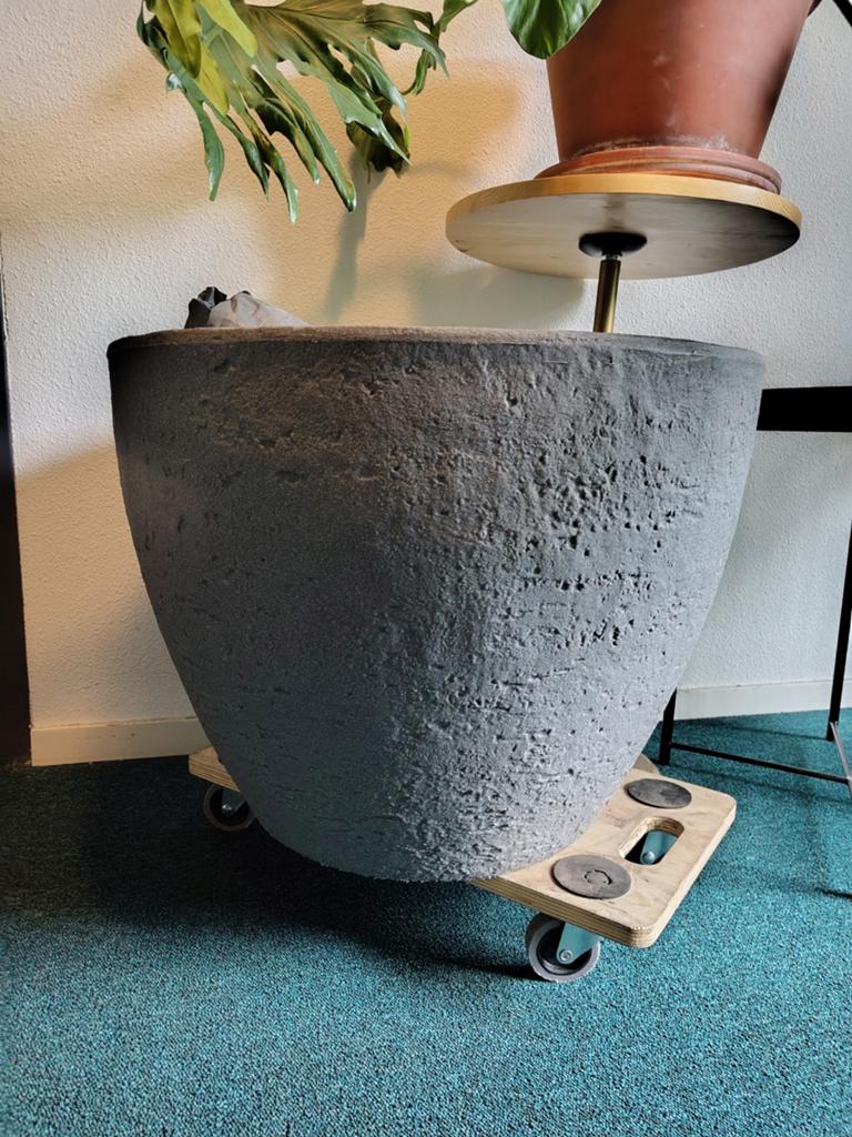 Grote grijze plantenpot betonlook 60cm doorsnee, Tuin en Terras, Ophalen, Kunststof, Gebruikt, Balkon