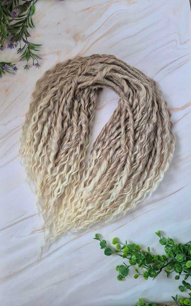 Ombre Krullende Dreadlocks Set - Krul 60DE hair temporary, Handgemaakt, Ophalen of Verzenden, Nieuw
