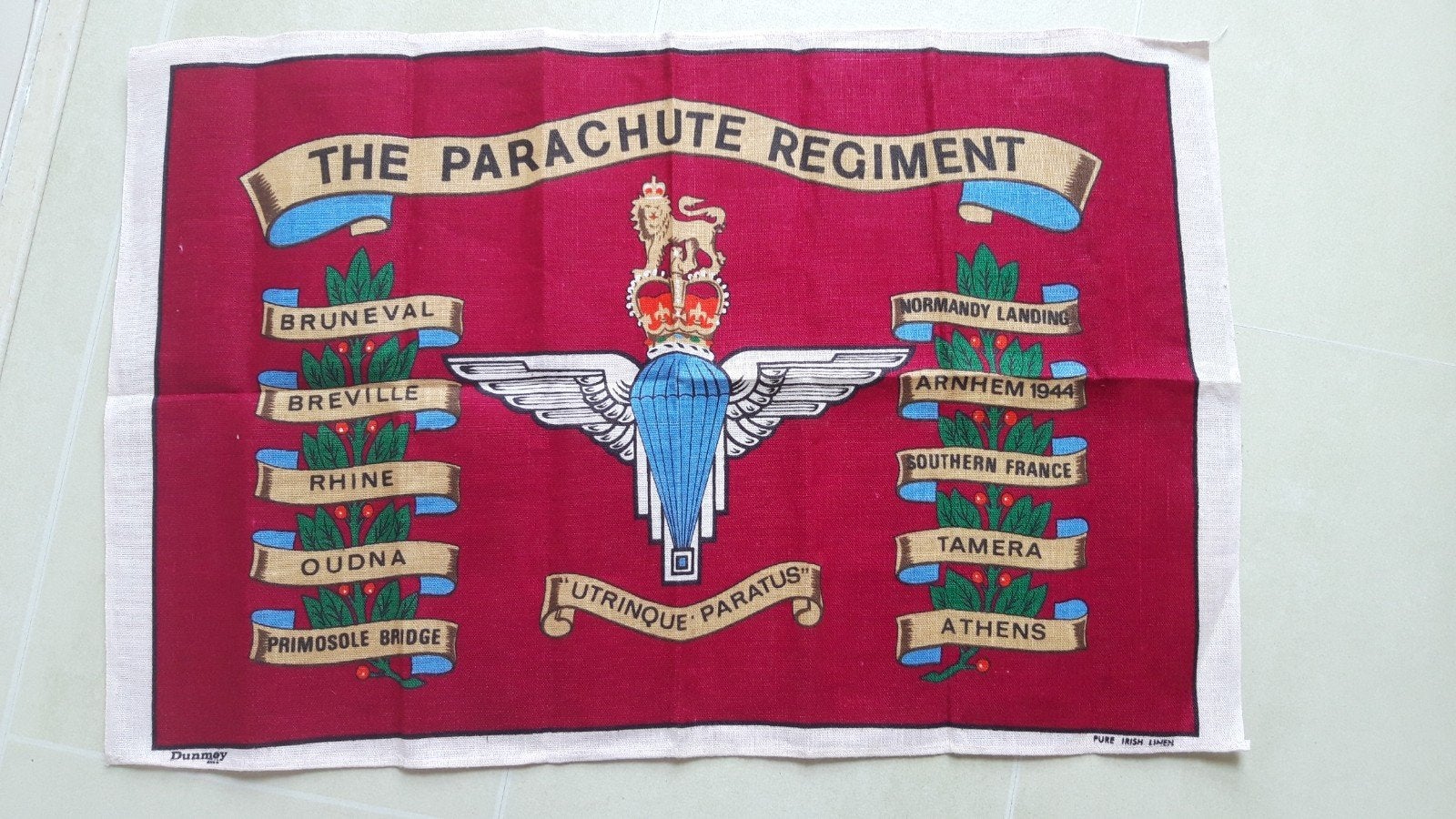 Vintage The Parachute Regiment doek., Verzamelen, Ophalen of Verzenden, Landmacht, Engeland, Embleem of Badge