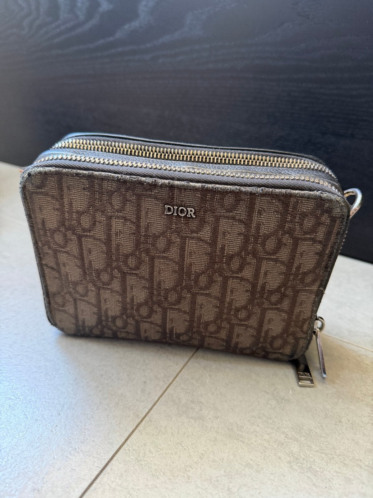 Zwarte Dior Oblique-jacquard crossbody origineel, Ophalen of Verzenden, Gebruikt, Zwart, Overige merken
