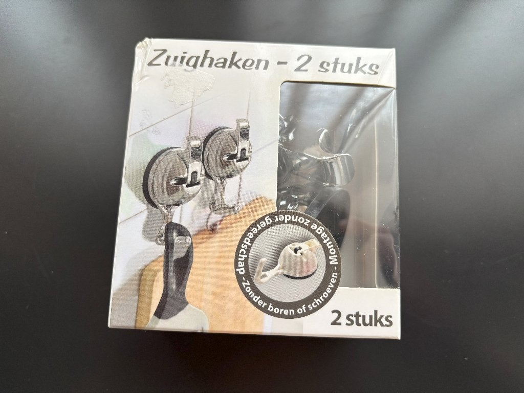 2 stuks wandhaak chroom, met sterke zuignap, Huis en Inrichting, Ophalen of Verzenden, Nieuw, Handdoekenrek