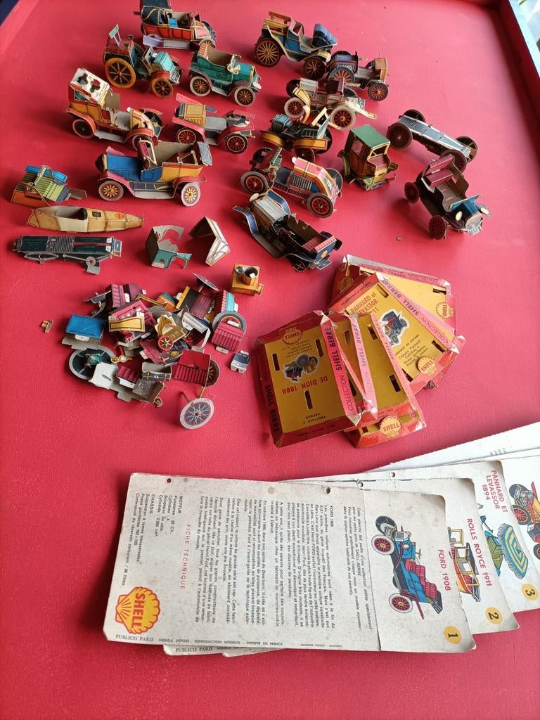 SHELL BERRE: Oude papieren oldtimers & restauratieproject, Overige merken, Gebruikt, 1:50 of kleiner, Auto