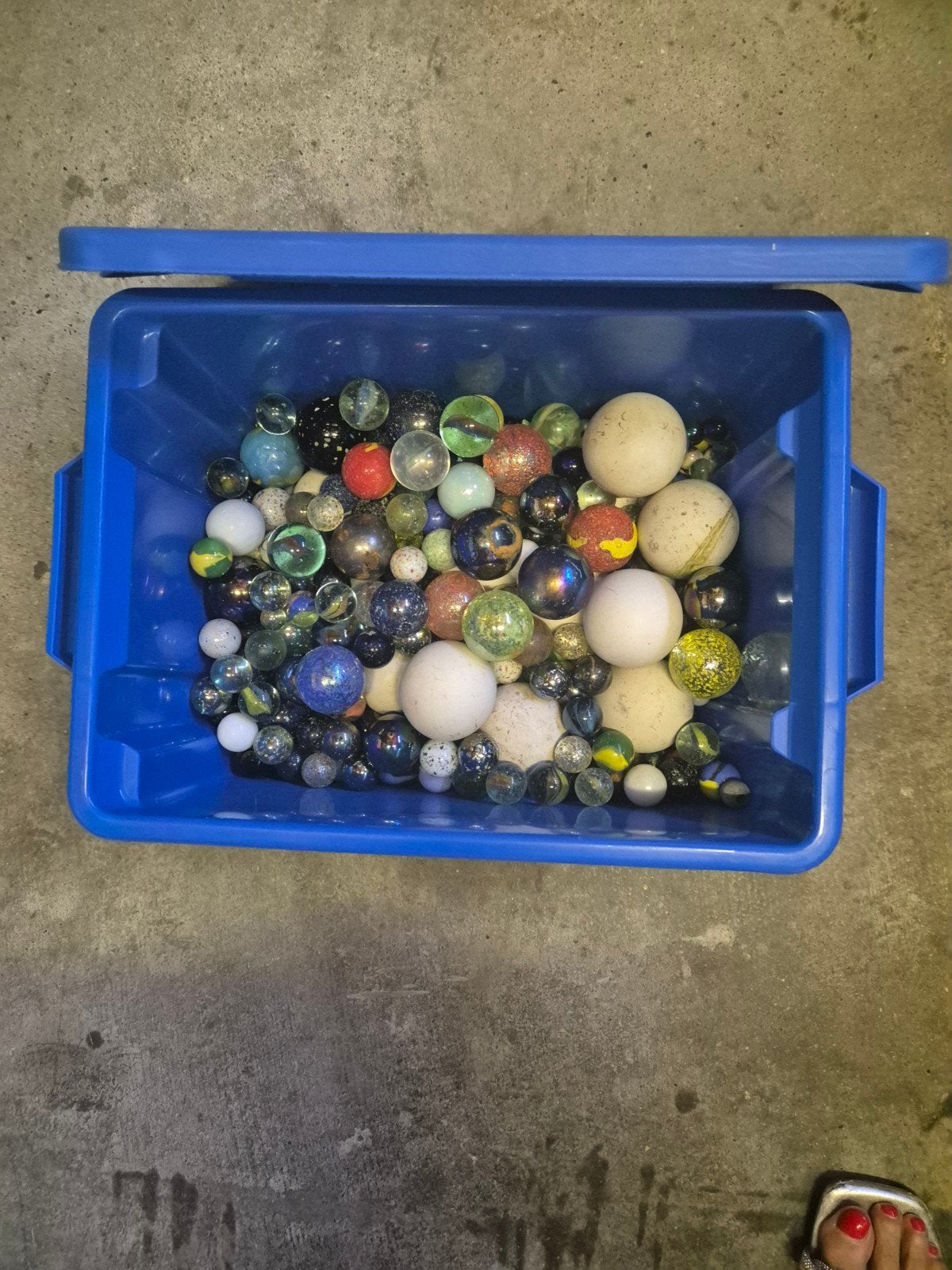 Grote verzameling knikkers in Lego Creator bak, Ophalen, Gebruikt, Jongen of Meisje