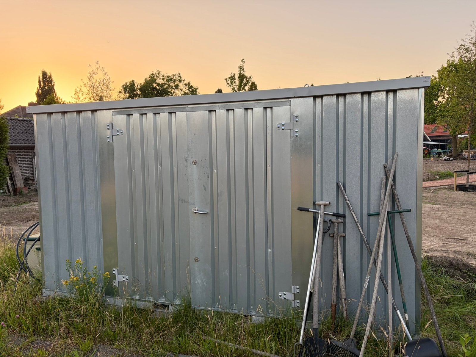 Opslag en materiaal container FOCO aluminium 4 x2 m, Tuin en Terras, Bergingen en Tuinkasten, Ophalen, Zo goed als nieuw, Metaal