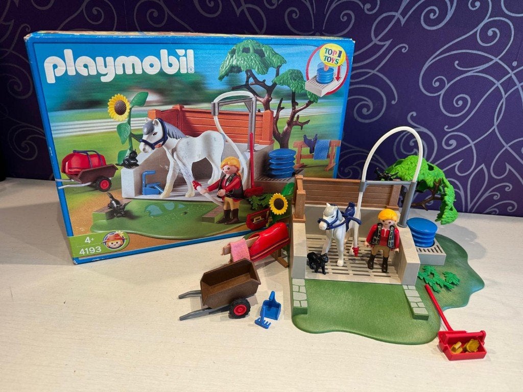 Playmobil 4193 – Wasplaats voor paarden, Kinderen en Baby's, Speelgoed | Playmobil, Gebouw, Complete set, Ophalen of Verzenden