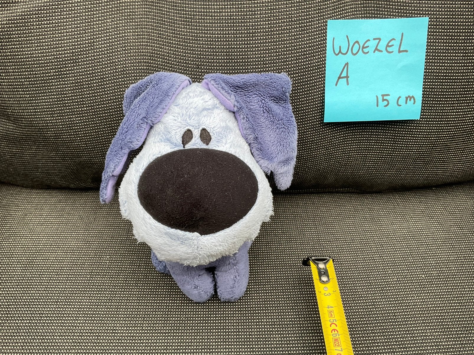 Nieuw zgan Woezel knuffel 15cm van Woezel en Pip, Ophalen, Overige karakters, Blauw, Nieuw