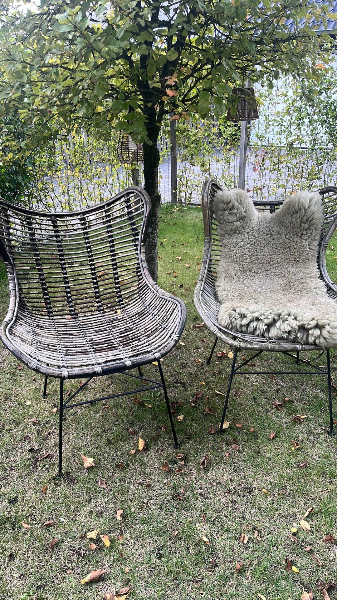 Gratis afhalen 2 tuinstoelen bamboe, Ophalen, Gebruikt, Rotan