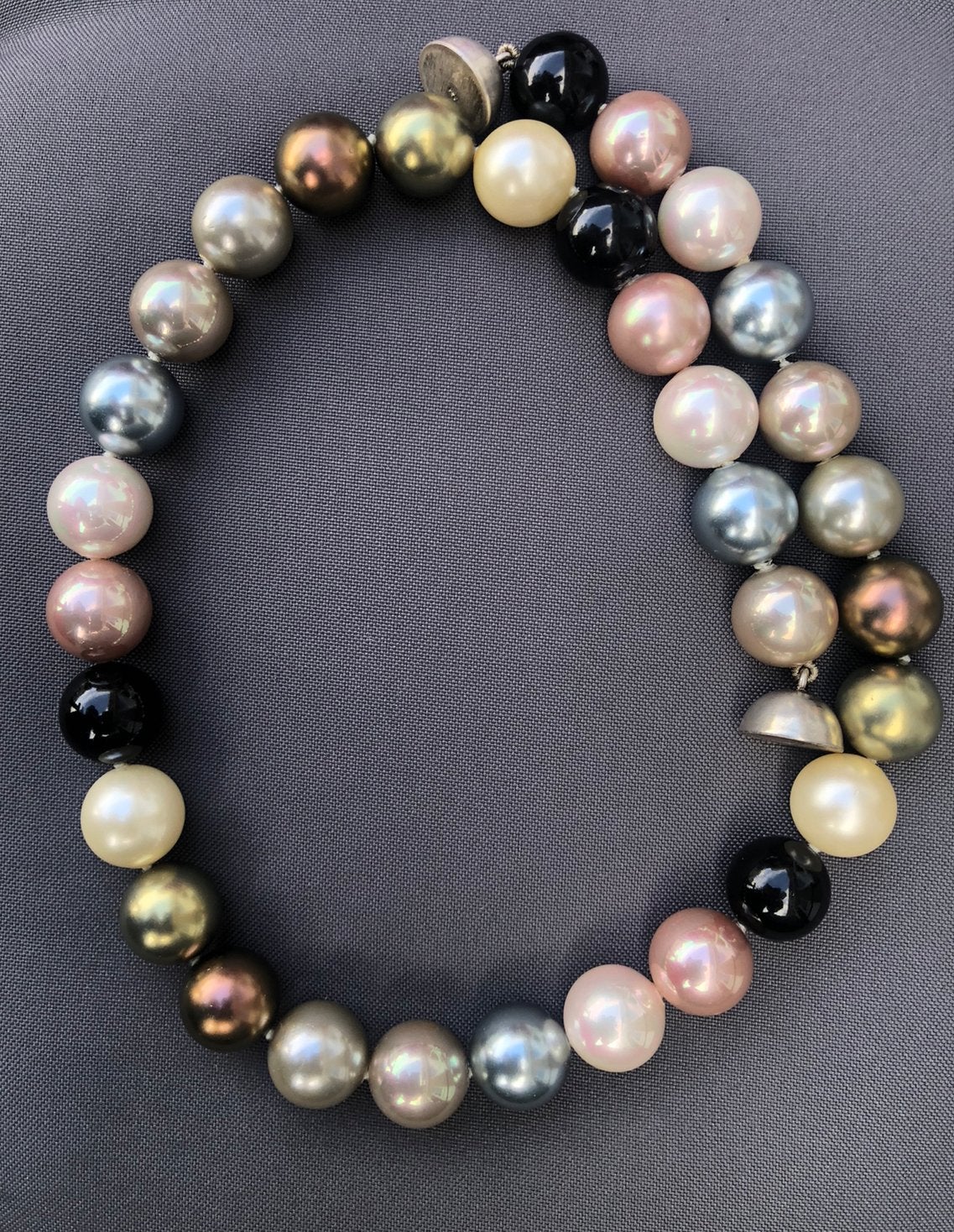 Antieke Grote Duitse Parel ketting Met Doosje, Ophalen of Verzenden, Zilver, Ketting