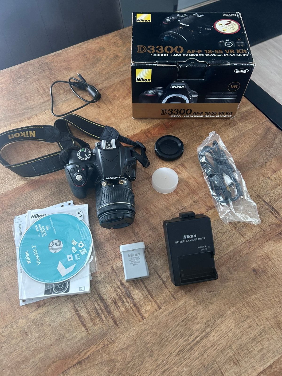 Nikon D3300 AF-P 18-55 VR Kit spiegelreflexcamera, Ophalen, Beeldstabilisatie, Gebruikt, Spiegelreflex