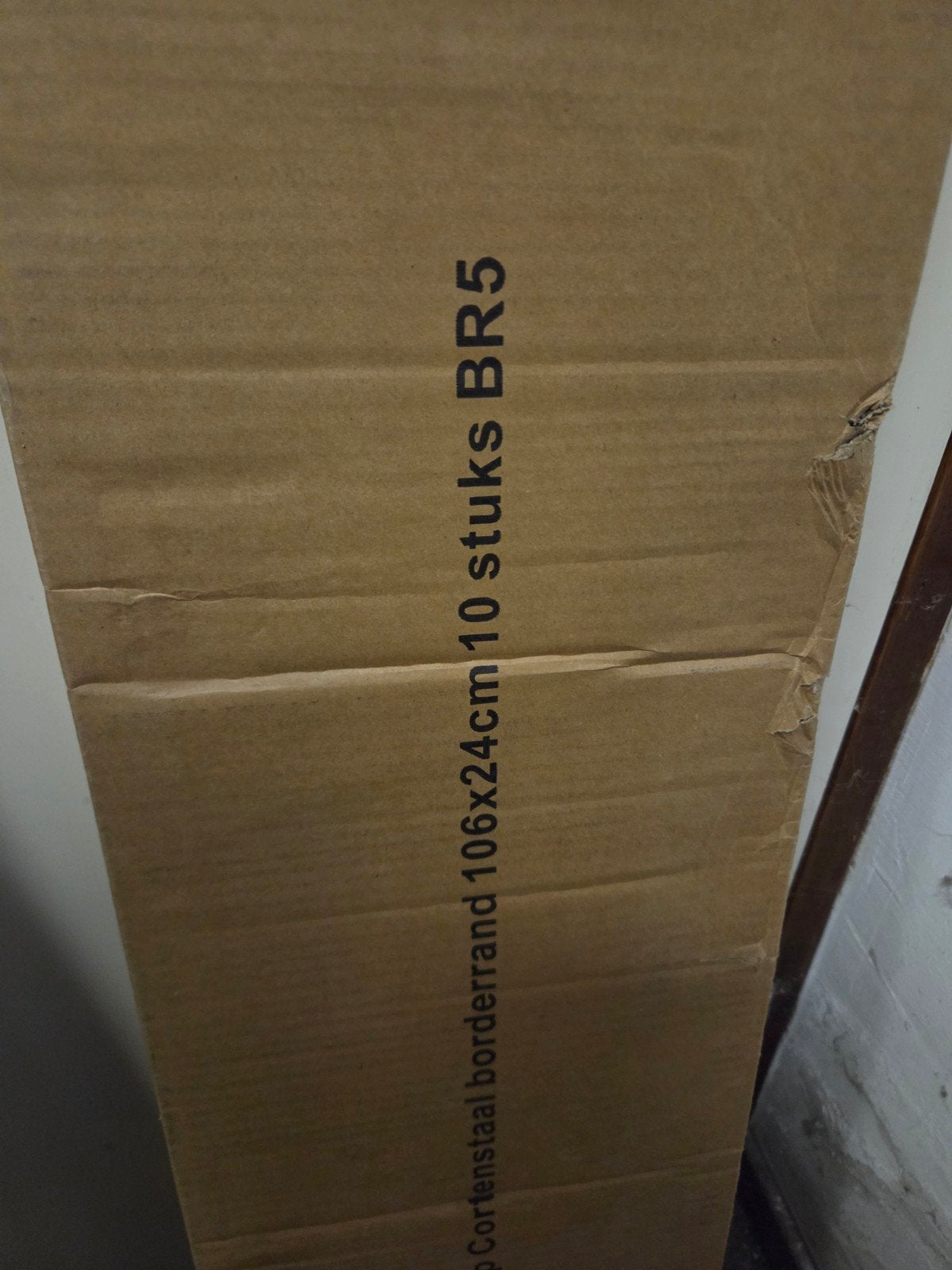 Cortenstaal borderrand 106x24cm met onderpin, Ophalen, Overige materialen, 100 tot 200 cm, Nieuw
