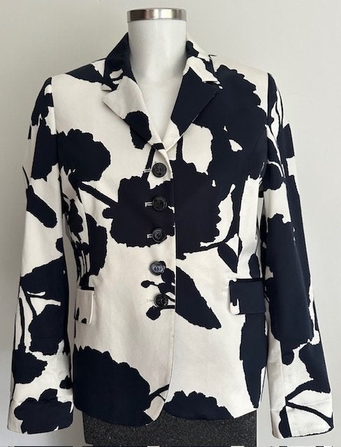 SCAPA dames-jasje donkerblauw-wit motief maat 40, Kleding | Dames, Maat 38/40 (M), Overige kleuren, Verzenden, Zo goed als nieuw