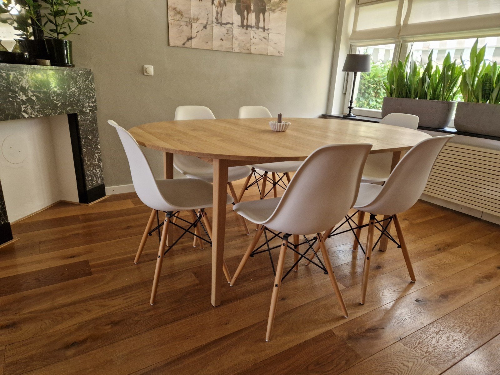 eetkamerstoelen 6 replica Vitra Eames DSW wit, Huis en Inrichting, Ophalen, Zo goed als nieuw