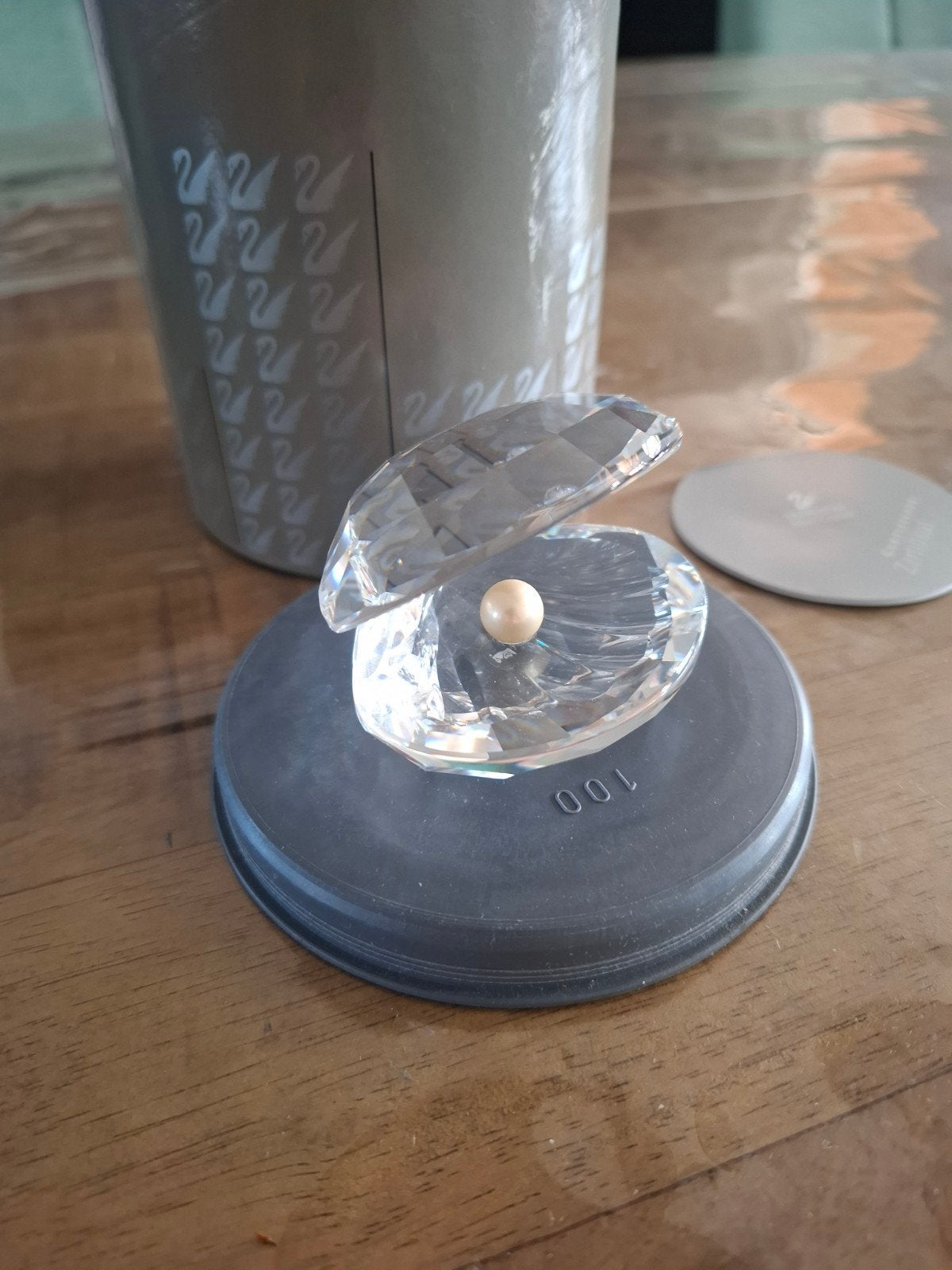 Swarovski Kristal Oester met Parel - Made in Austria, Ophalen, Zo goed als nieuw, Huisaccessoire