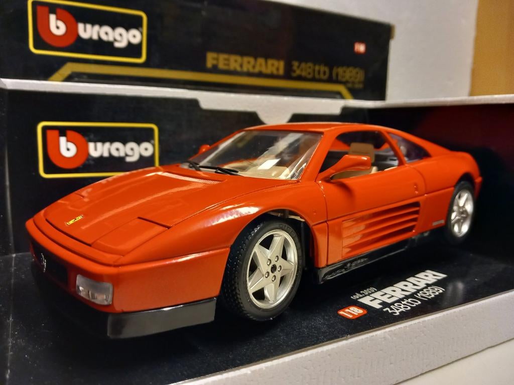 Ferrari 348 TB 1989 rood Bburago metal 1:18 KRD, Ophalen of Verzenden, Zo goed als nieuw, Auto, Overige merken