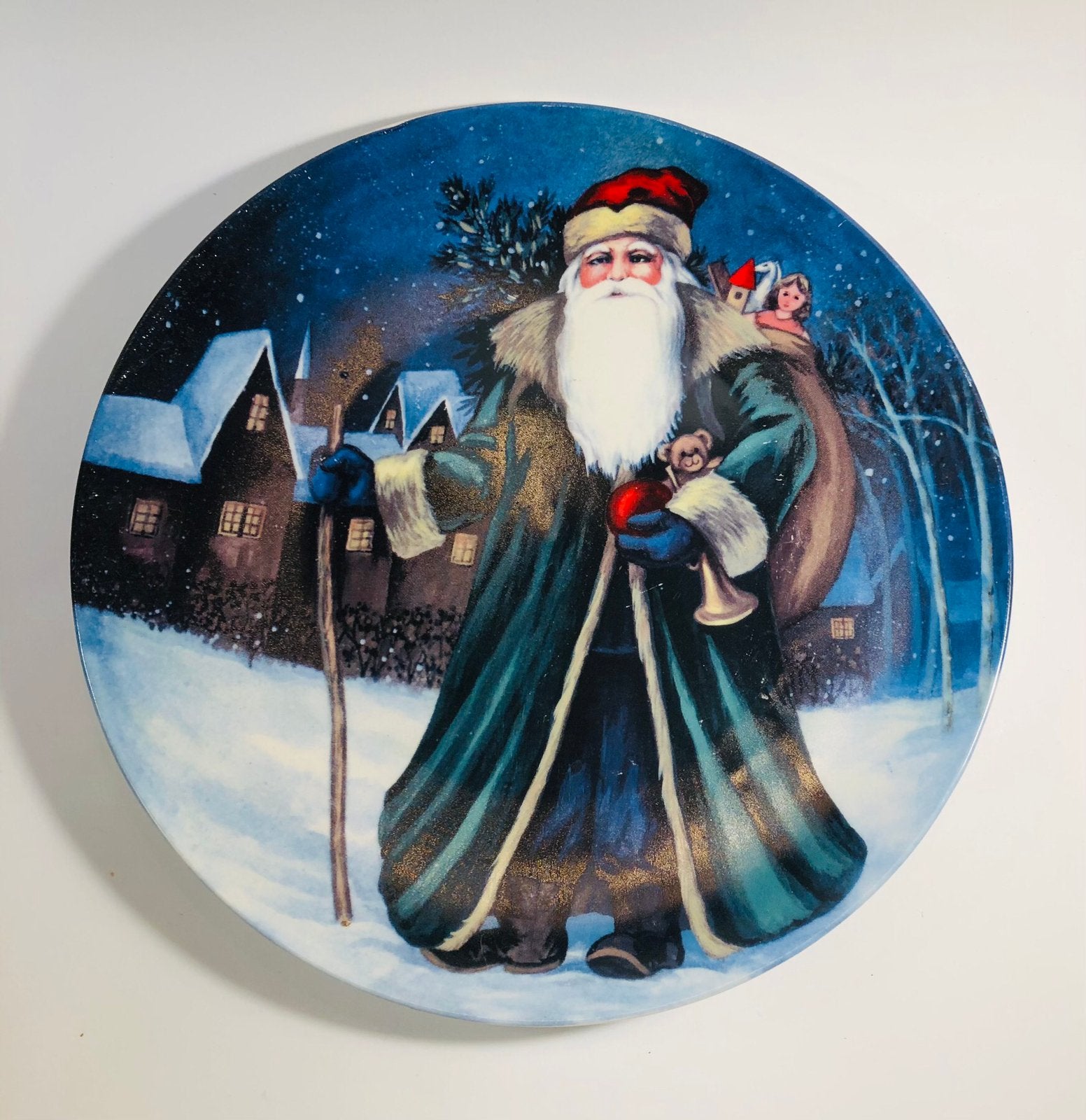Mooi groot vrolijk bord met de kerstman erop, Ophalen of Verzenden