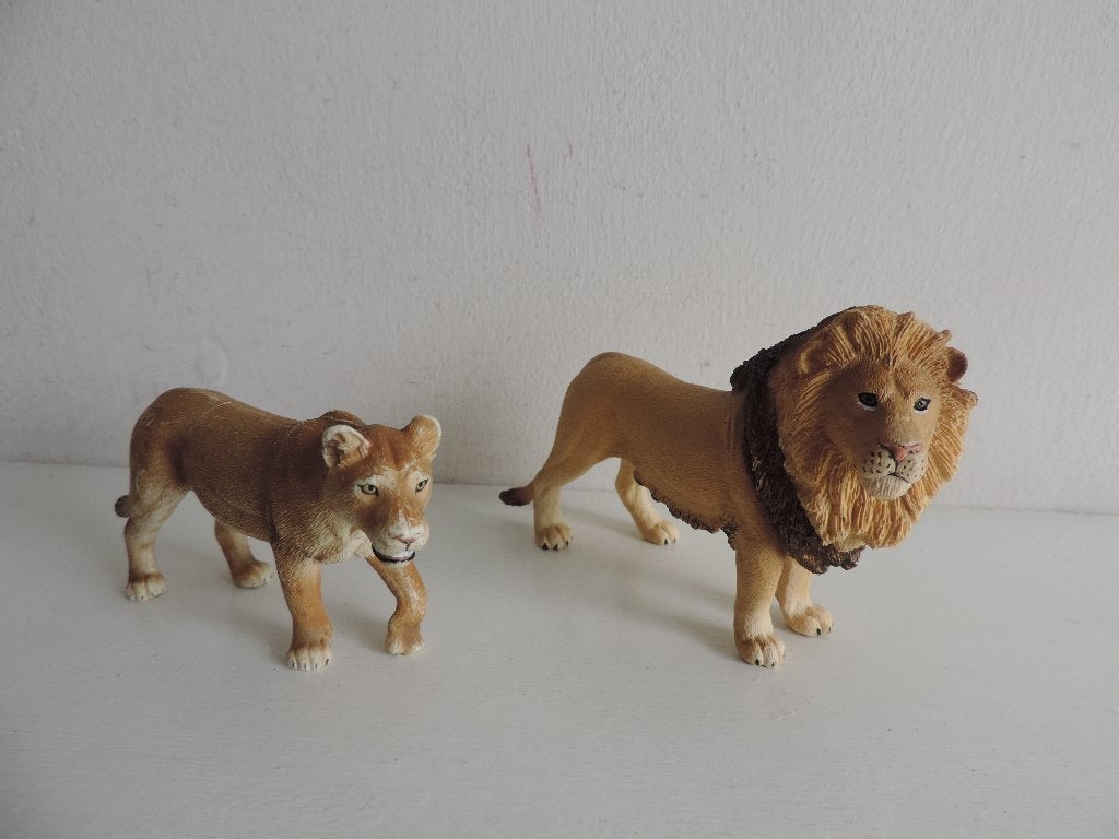 Schleich Leeuwin en Leeuw, Ophalen of Verzenden, Gebruikt
