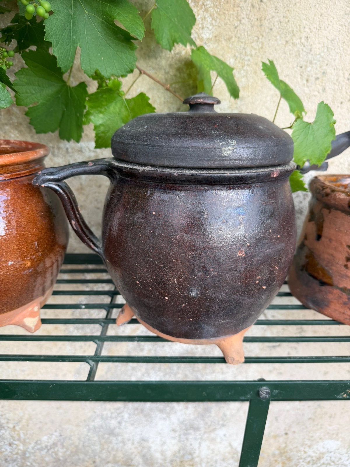 Antiek Frans provencaalse pot met deksel, Ophalen of Verzenden