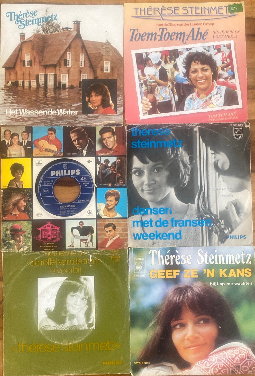 6 Singles van Therese Steinmetz, Gebruikt, 7 inch, Levenslied of Smartlap, Fotohoes