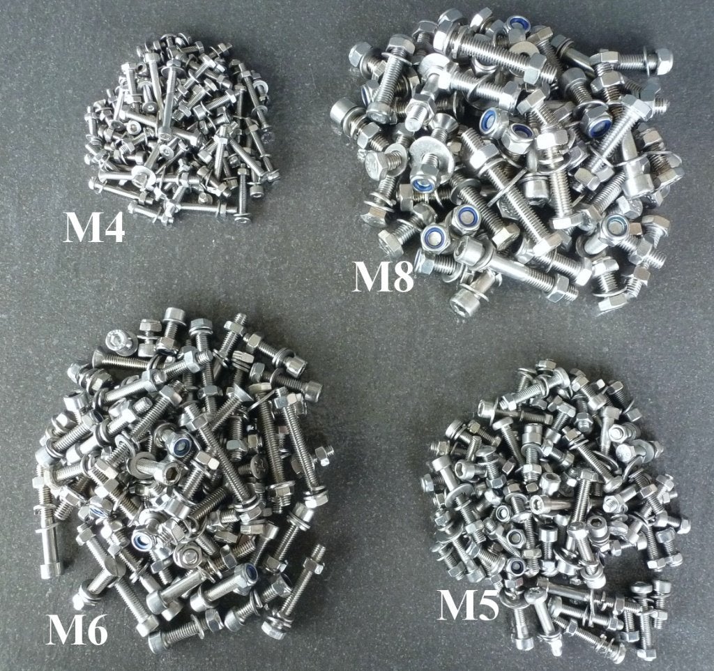 RVS bouten mix M4-M8 2,5 en M4-M6 1,5 kg + ringen en moeren., Ophalen of Verzenden, Nieuw, Bouten of Moeren, Rvs