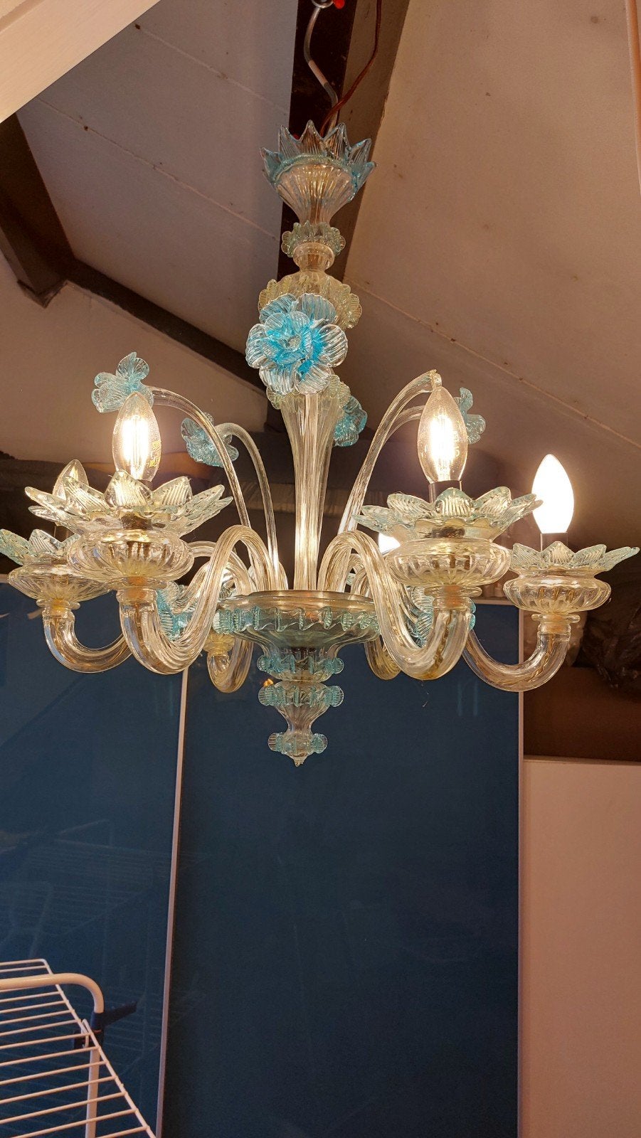 Murano antieke kroonluchter, Huis en Inrichting, Lampen | Kroonluchters, Ophalen, Gebruikt, Glas, Murano venetiaans