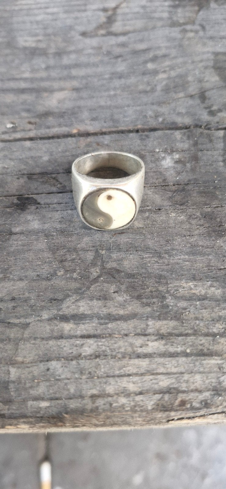 Zegelring met Yin Yang symbool, 18 tot 19, Gebruikt, Verzenden, Dame of Heer