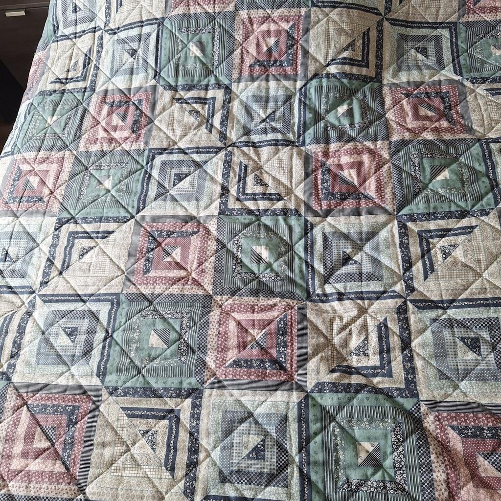 Merino Patchwork Quilt Sprei - Warm en Decoratief, Ophalen of Verzenden, Zo goed als nieuw, Tweepersoons, Overige typen