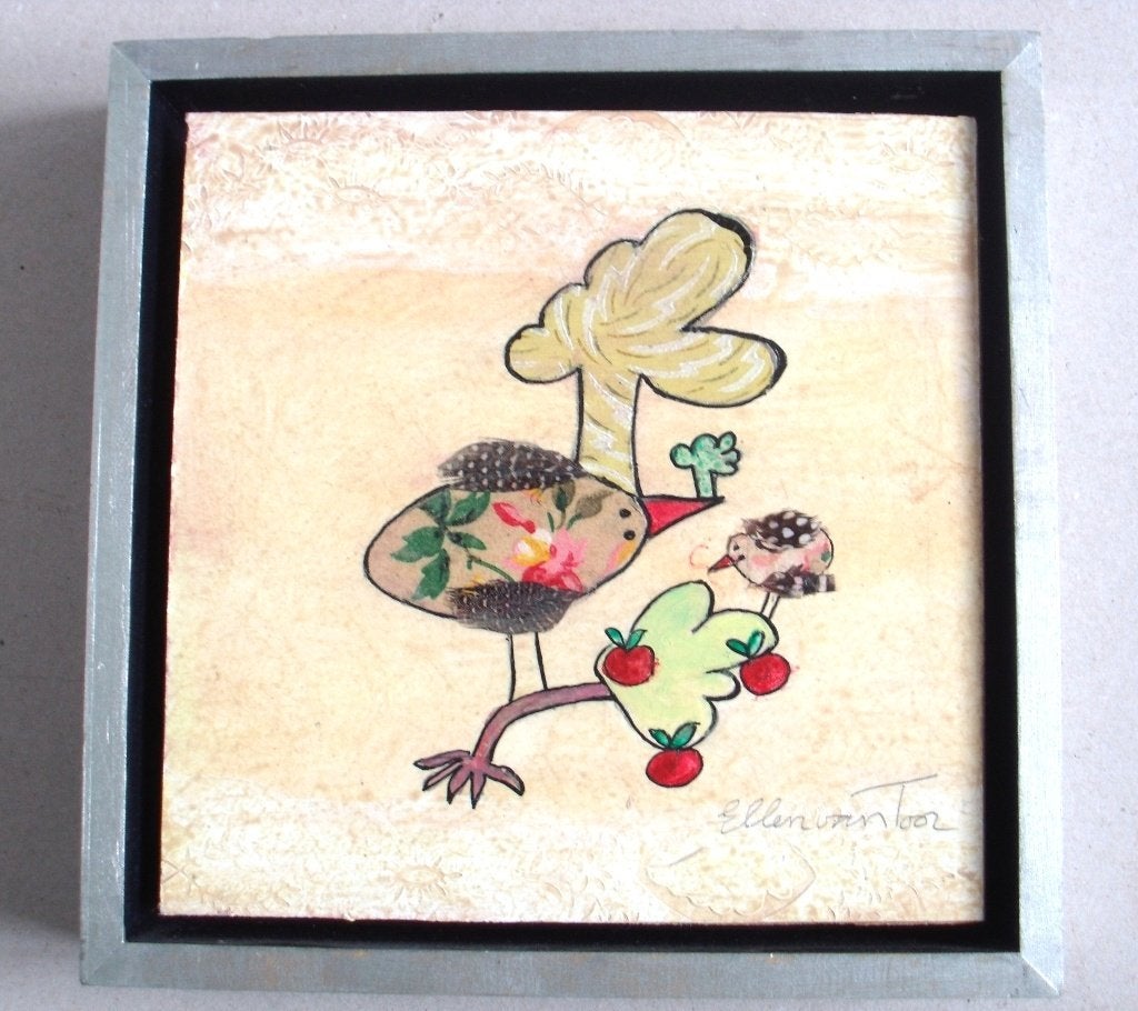 Ellen van Toor (1959 -2025) - De Rode Draad - Collage -, Ophalen of Verzenden