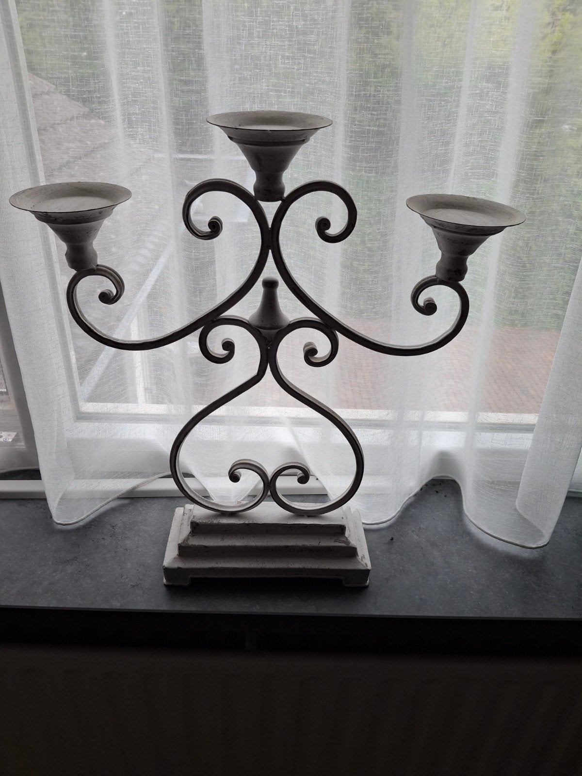Vintage Kandelaar met 3 Armen - Metaal, Huis en Inrichting, Woonaccessoires | Kandelaars en Kaarsen, Ophalen, Gebruikt, Metaal