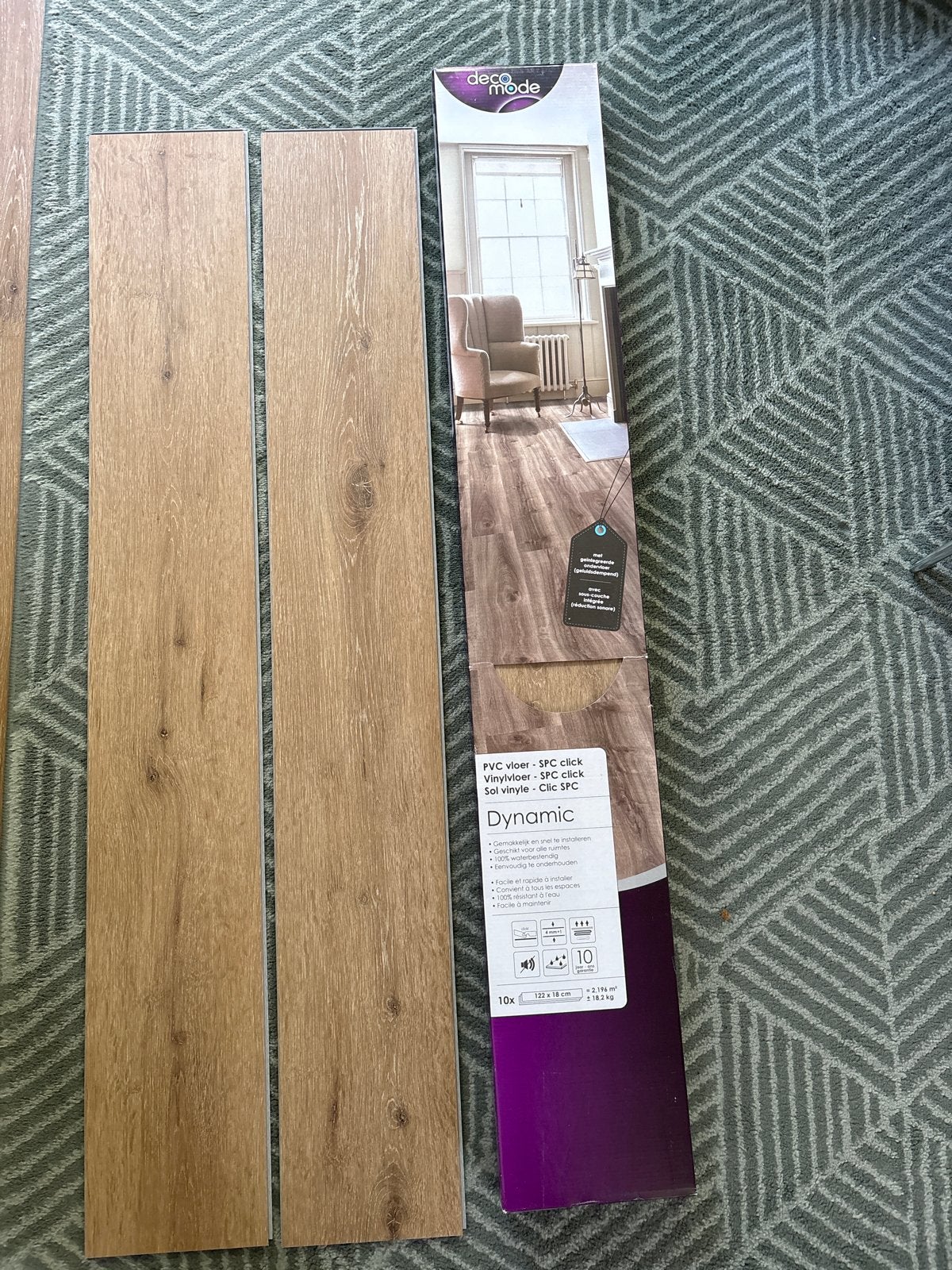 1 pak DecoMode Dynamic PVC click vinylvloer - Bourbon Oak, Ophalen, Bruin, Nieuw, Minder dan 5 m²