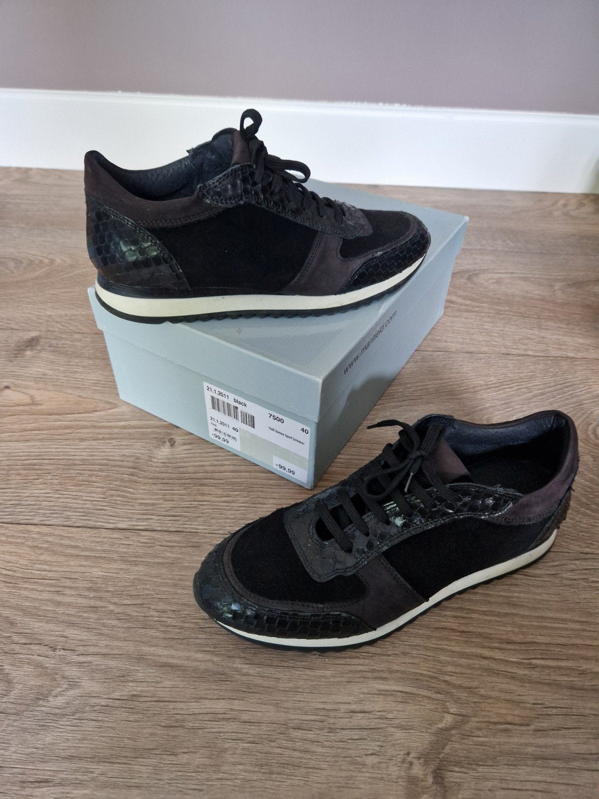 Manfield sneakers, maat 40, slechts 1x gedragen, Kleding | Dames, Schoenen, Zwart, Ophalen of Verzenden, Manfield, Sneakers of Gympen
