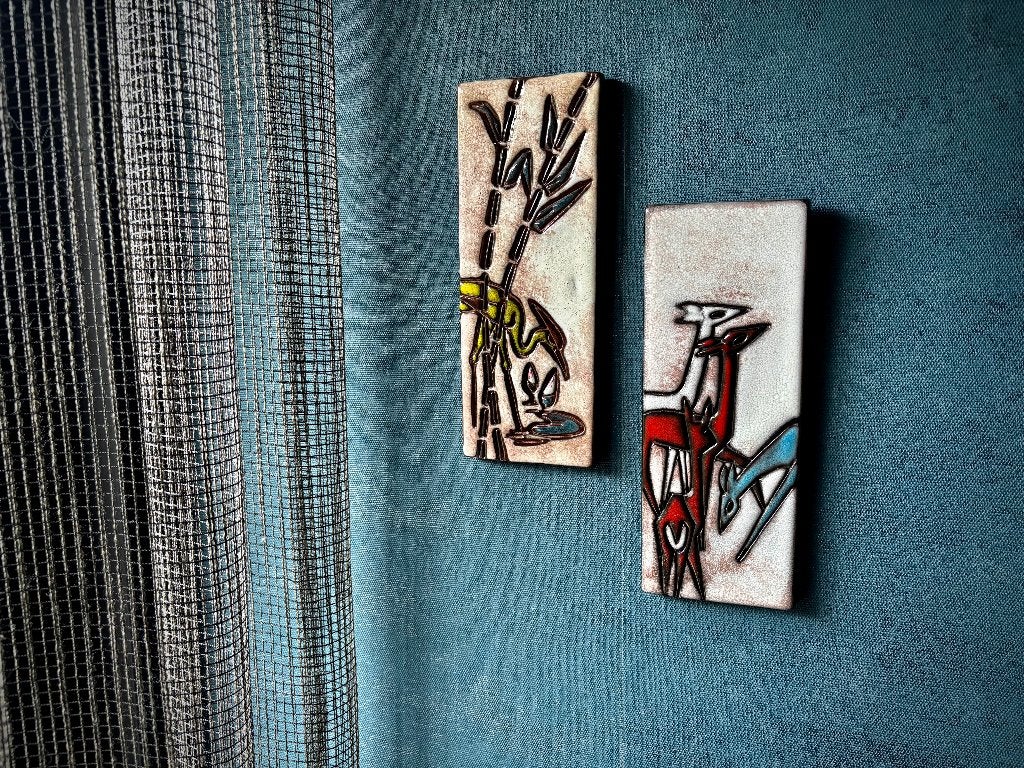 Set van 2 Ruscha Handarbeit wandplaquettes, Ophalen of Verzenden