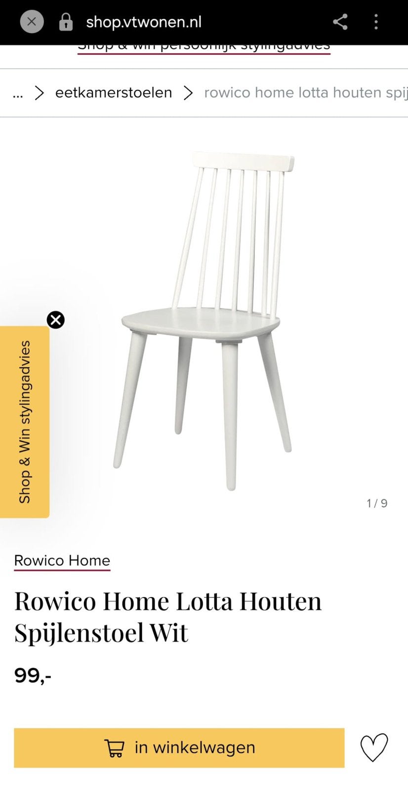 6 witte eetkamerstoelen (vt wonen), Ophalen, Zo goed als nieuw, Vijf, Zes of meer stoelen