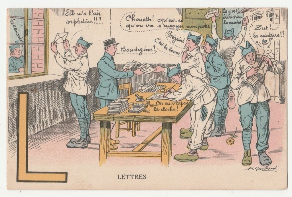 Letterkaart.  Militair.  Letter L.  Illustrateurs., Verzenden, Voor 1920, Ongelopen, Overige thema's