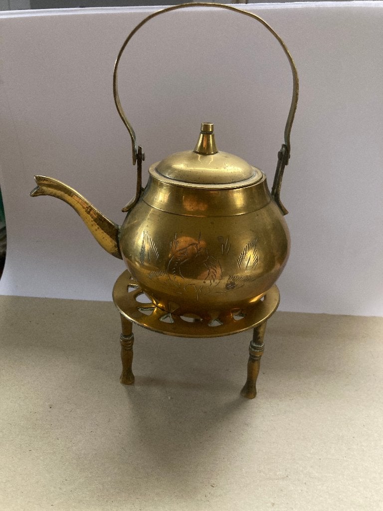 T.K. Vintage oosterse koffiekan en Theepotje met onderzetter, Ophalen of Verzenden