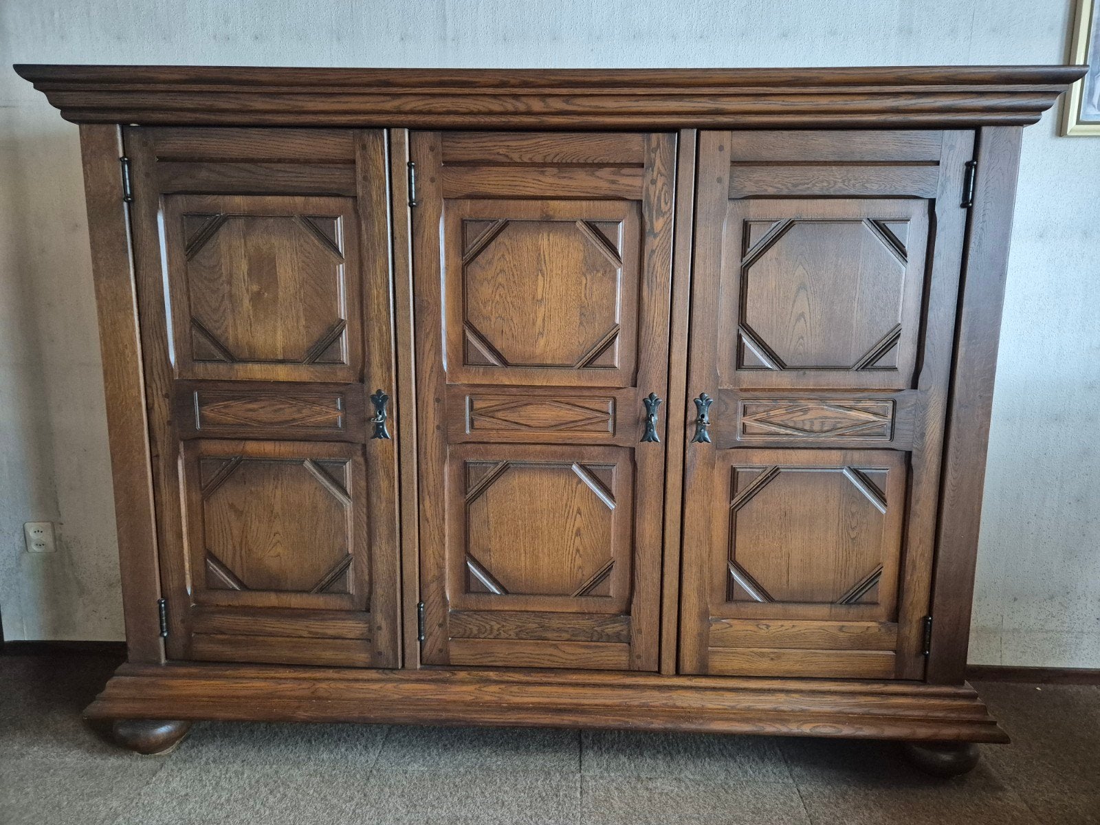 Kast rustiek eiken kast 3 deurs en 2 laden, Antiek en Kunst, Antiek | Meubels | Kasten, Ophalen