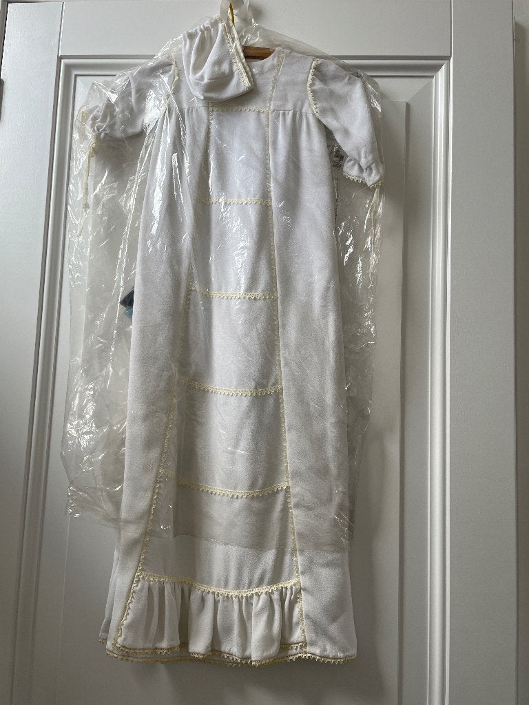 Klassieke doopjurk wit met bijpassend mutsje, Ophalen of Verzenden, Zo goed als nieuw, One size