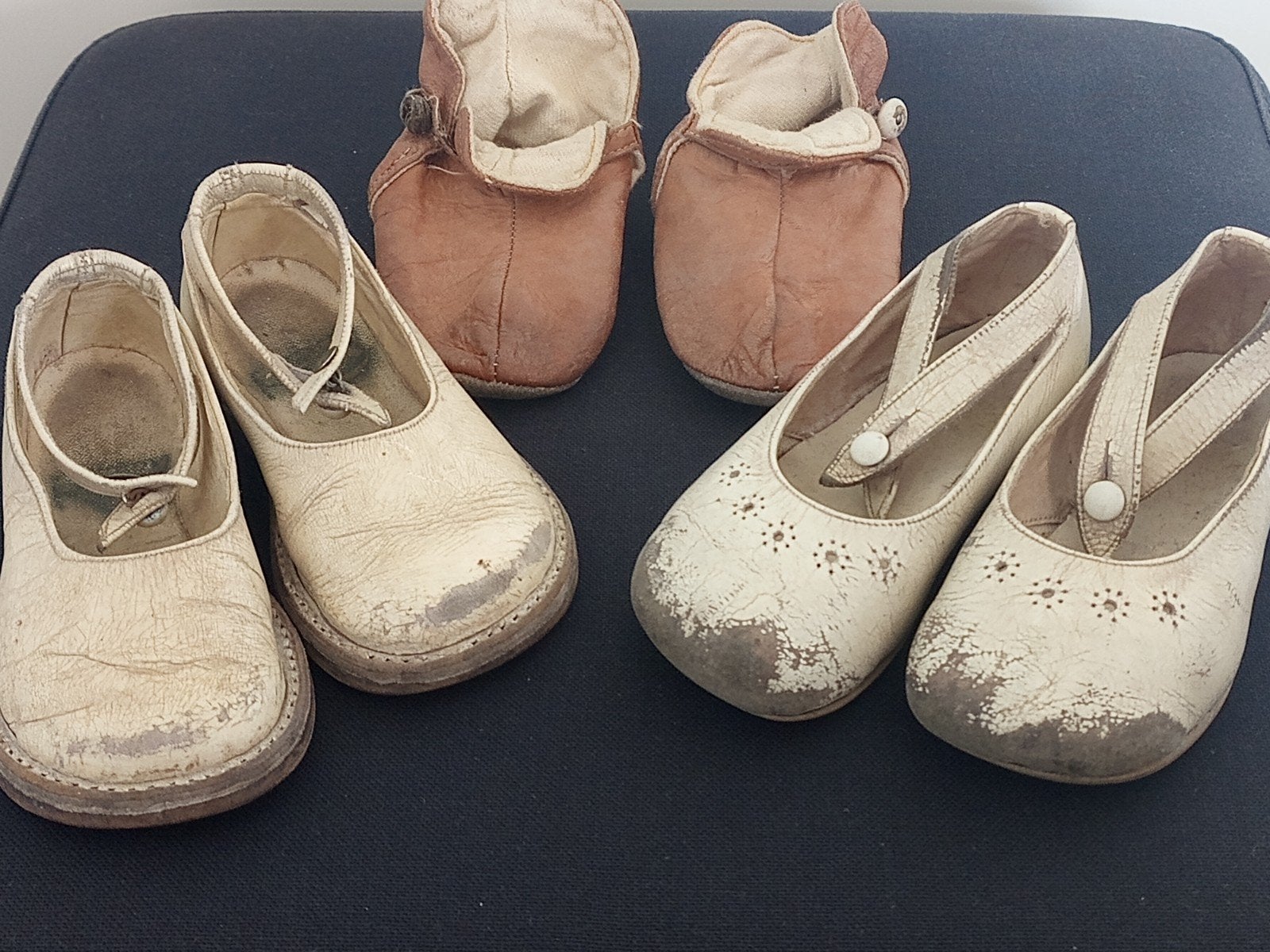 Brocante kinderschoentjes/-slofjes, jaren 50, Ophalen of Verzenden
