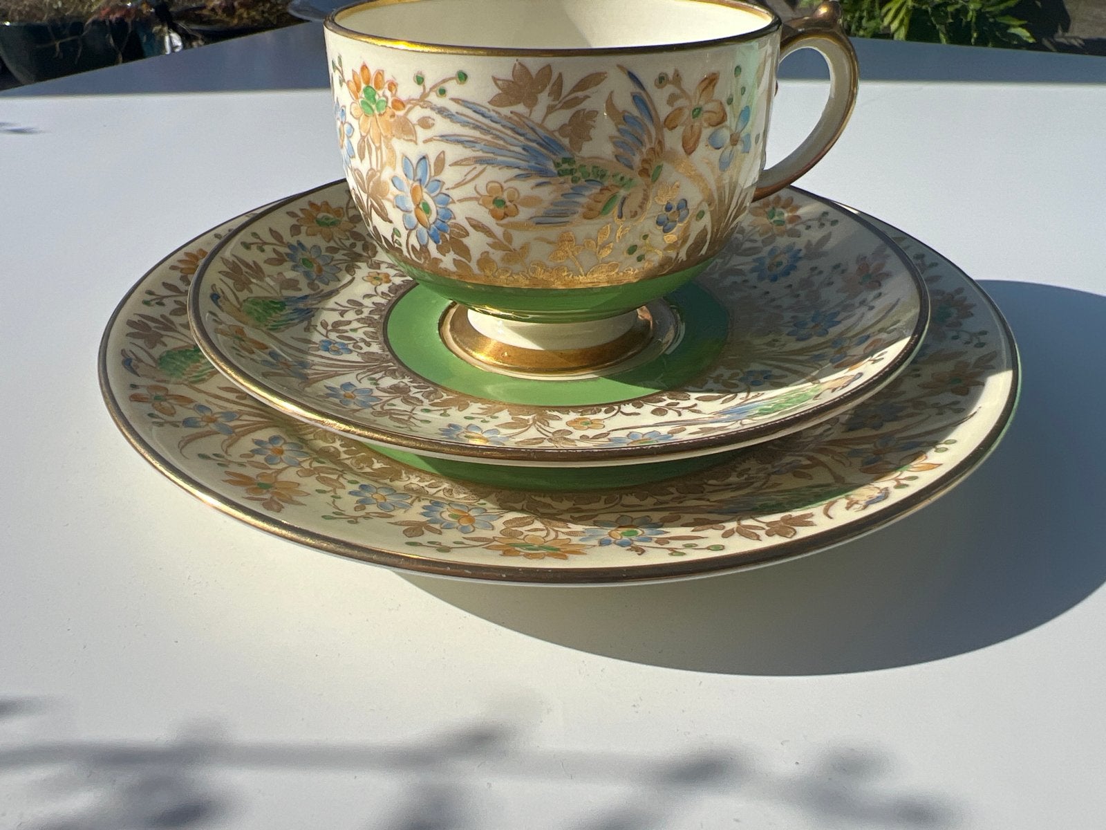 Grosvenor China The "Parrot" Trio - Vintage Theeset, Antiek en Kunst, Ophalen of Verzenden