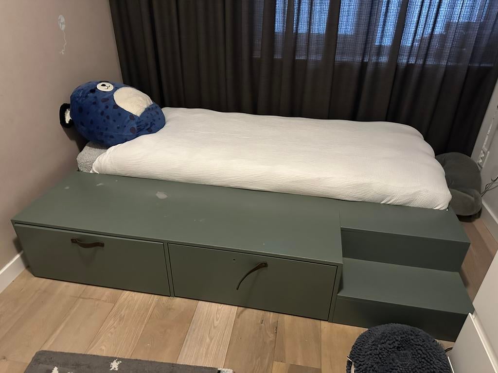 VT wonen bed stage 80x200, Ophalen, Eenpersoons, Wit, Zo goed als nieuw
