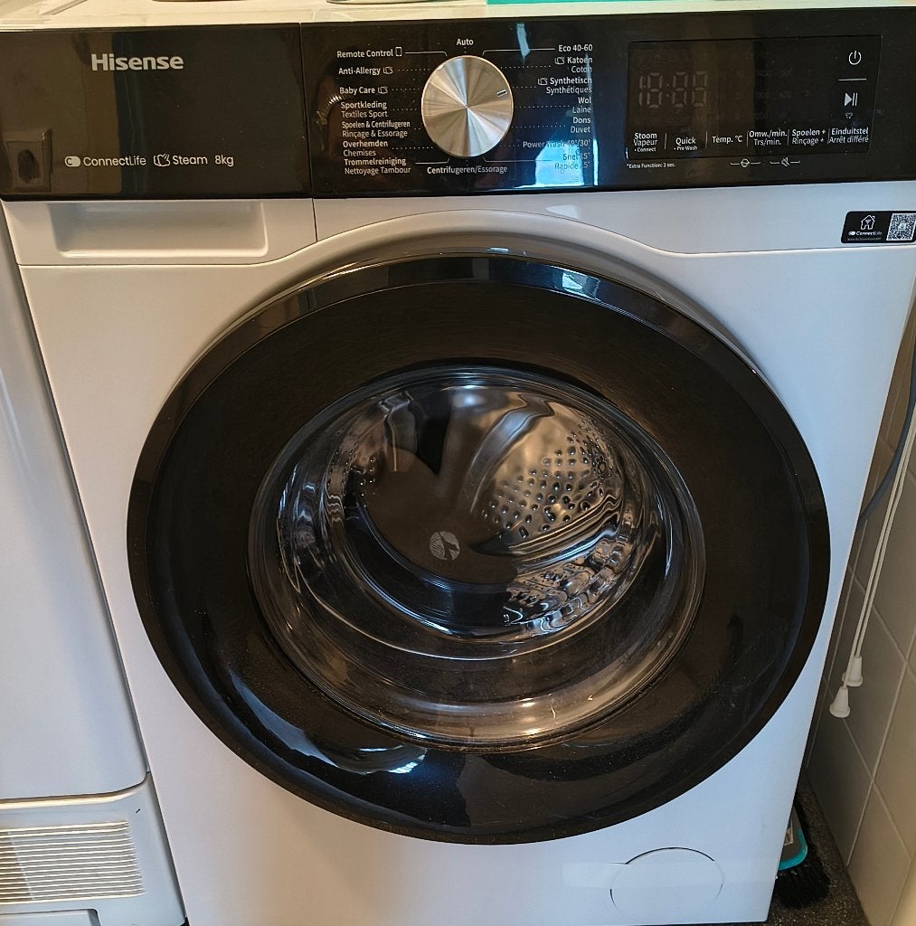Hisense, stoomfunctie, 1400 toeren, korte was 30/49 minuten, Ophalen, 1200 tot 1600 toeren, 8 tot 10 kg, Nieuw