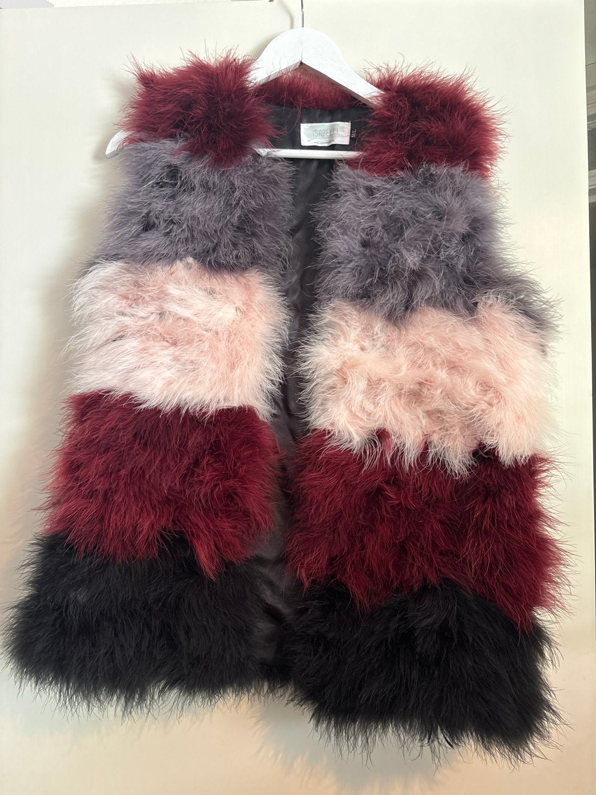 Isabelli Gekleurd Veren Gilet - Maat M/L, Kleding | Dames, Bodywarmers, Ophalen of Verzenden, Zo goed als nieuw, Maat 38/40 (M)