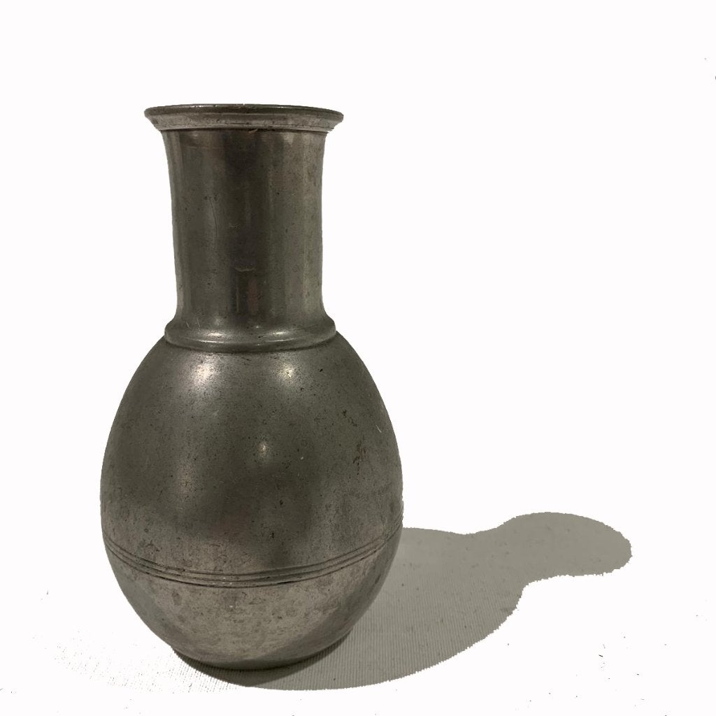 Vintage klein tinnen VAASJE 14 cm., Ophalen of Verzenden