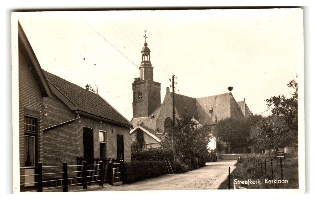 Streefkerk, Kerklaan, Verzamelen, Verzenden, 1940 tot 1960, Gelopen, Zuid-Holland