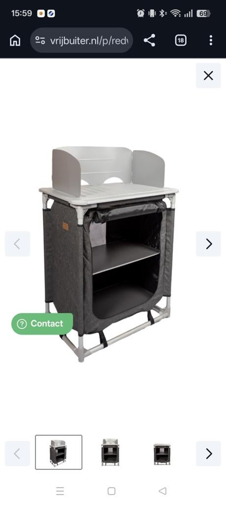 Vrijbuiter: redwood Varazze kooktafel grey., Ophalen, Zo goed als nieuw, Campingkast