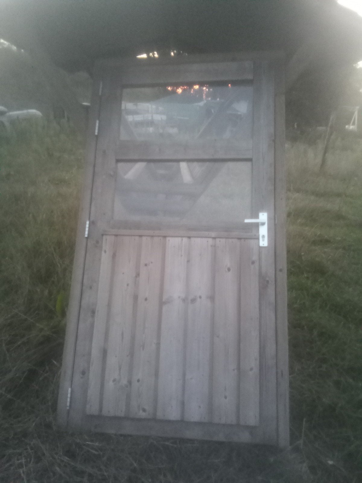 Complete houten deur met glas voor 99 euro, Ophalen, Gebruikt, 80 tot 100 cm, Buitendeur