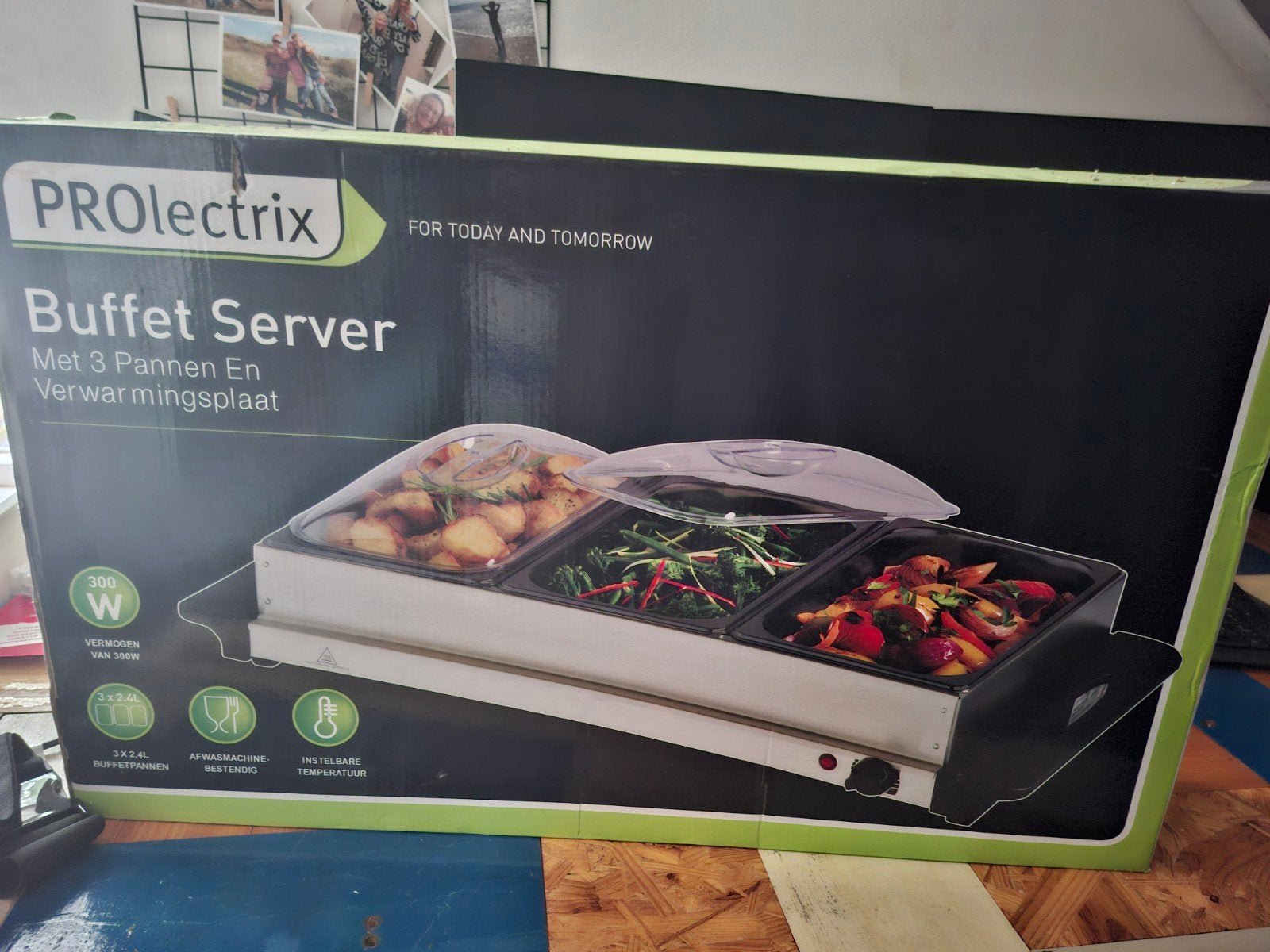 PROlectrix Buffet Server met 3 pannen en verwarmingsplaat, Huis en Inrichting, Ophalen, Overige typen, Zo goed als nieuw, Metaal