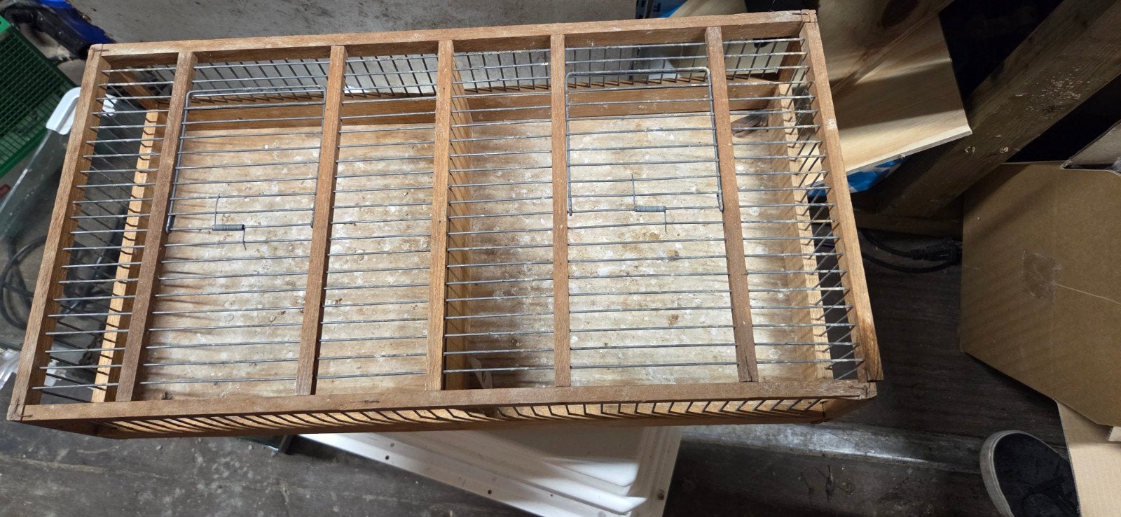 vervoerskist 2 vaks, Ophalen, Gebruikt, Hout, Vogelkooi